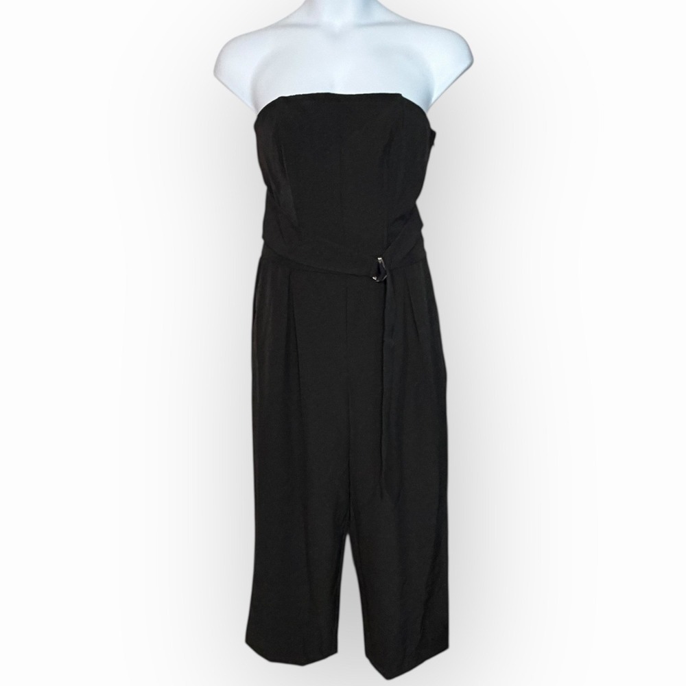 Bold Element + Ally Brooke Women's Strapless Wide Leg Jumpsuit Black Size 12 - Picture 2 of 13